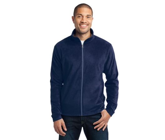 Authority Embroidered Men's Microfleece Jacket Dark Blue